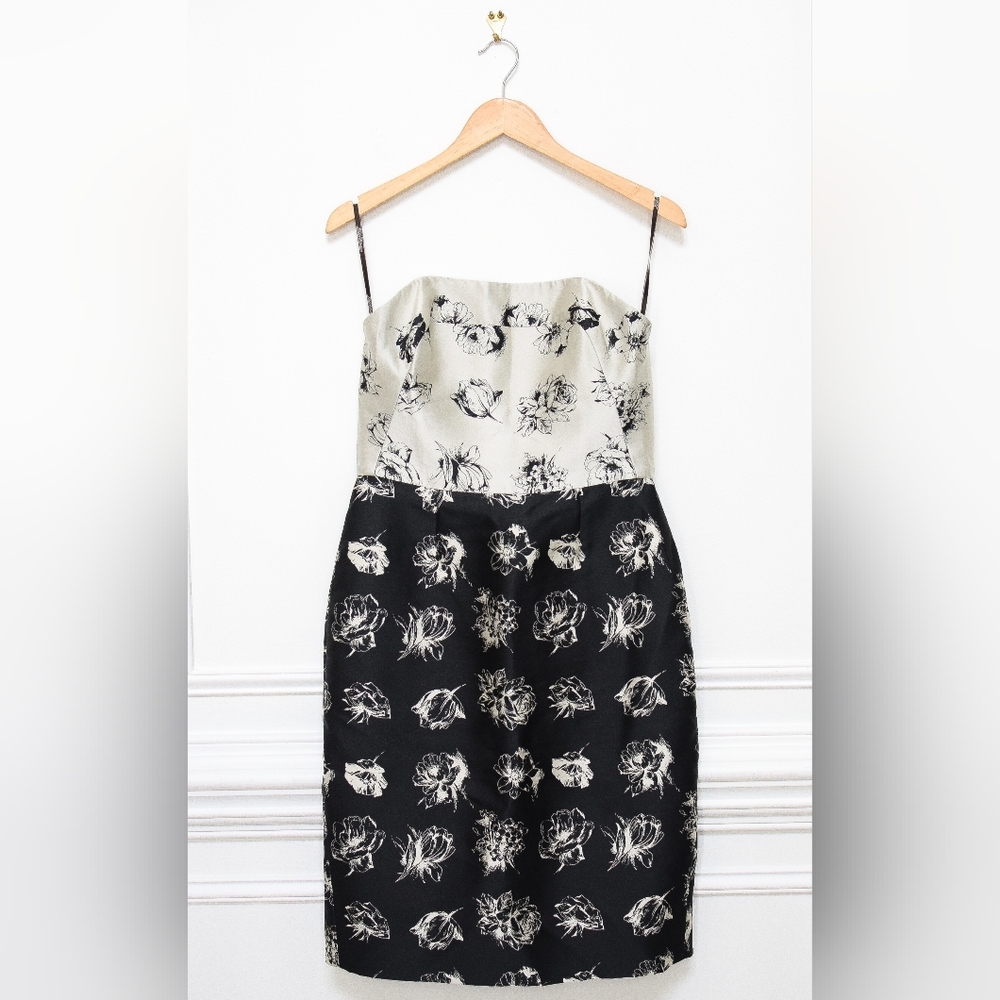 Lela Rose Black and White Strapless Dress - Picture 2 of 14